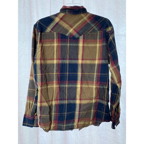 Levis Men's L Long Sleeve Plaid Flannel Shirt Button Front Chest Pockets Yokes - Picture 2 of 10